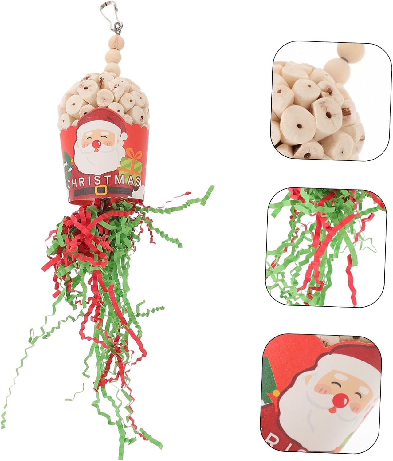 Toy Pet Cage Parrot Hanging Chewing Toy Christmas Birdcage Decor Bird Toys image number 2