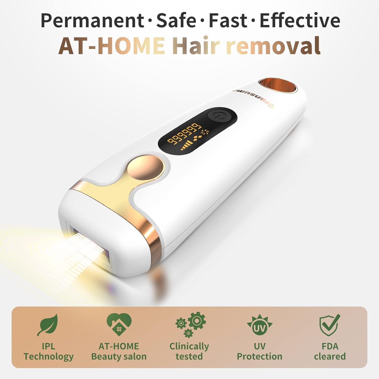 IPL Laser Hair Removal Device Permanent Painless Remover Reduction in Hair Regrowth for Women and Man at Home Whole Body Armpits Back Legs Arms Face Bikini Line, Corded image number 5