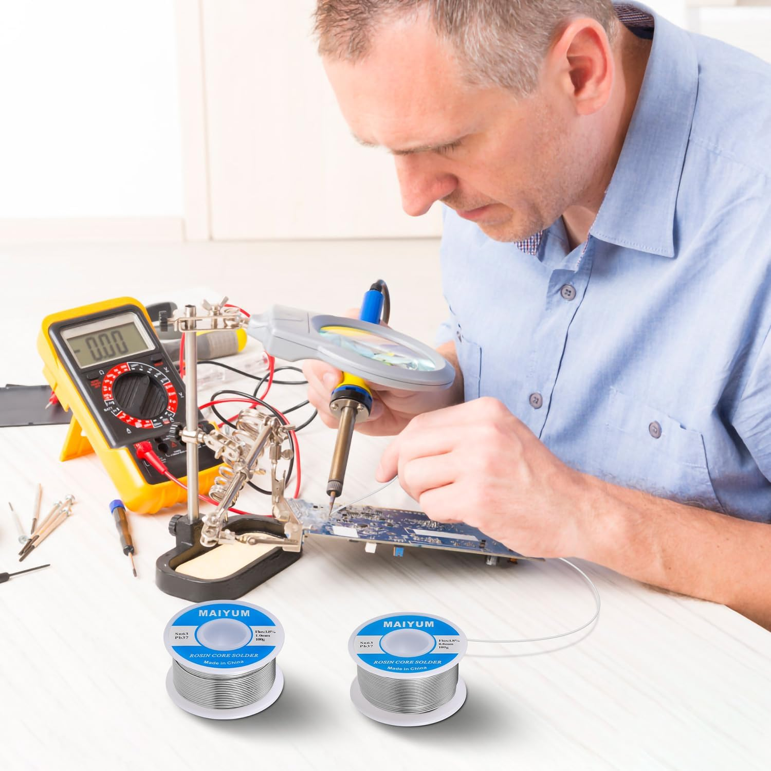 MAIYUM 63-37 Tin Lead Rosin Core Solder Wire for Electrical Soldering (0.6Mm 100G) image number 6