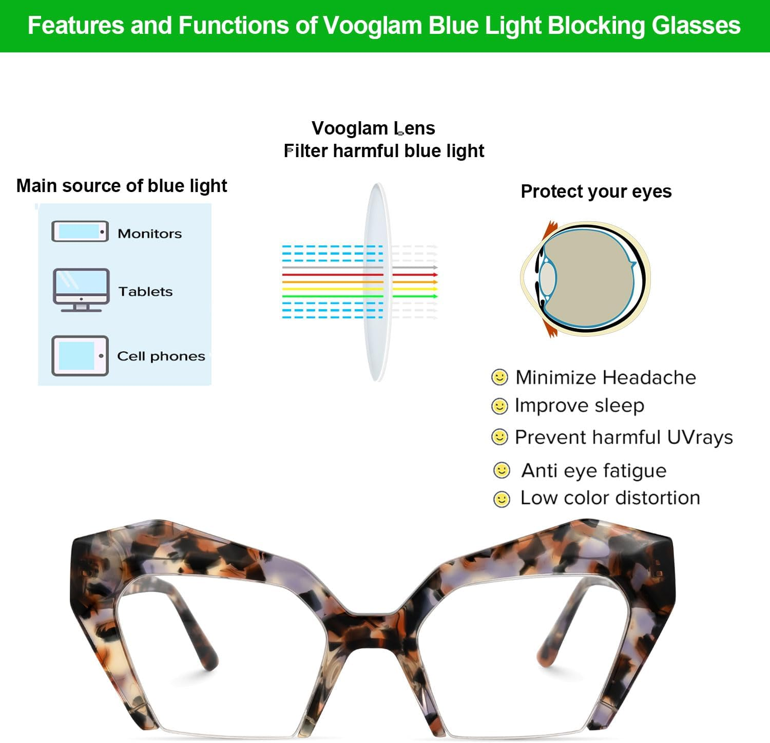 VOOGLAM Thick Oversized Cat Eye Blue Light Blocking Glasses, Fashion Eye Glasses Frame for Women anti Eyestrain & UV Aeneas - Clear Blue Light Blocking Lens, Red image number 6