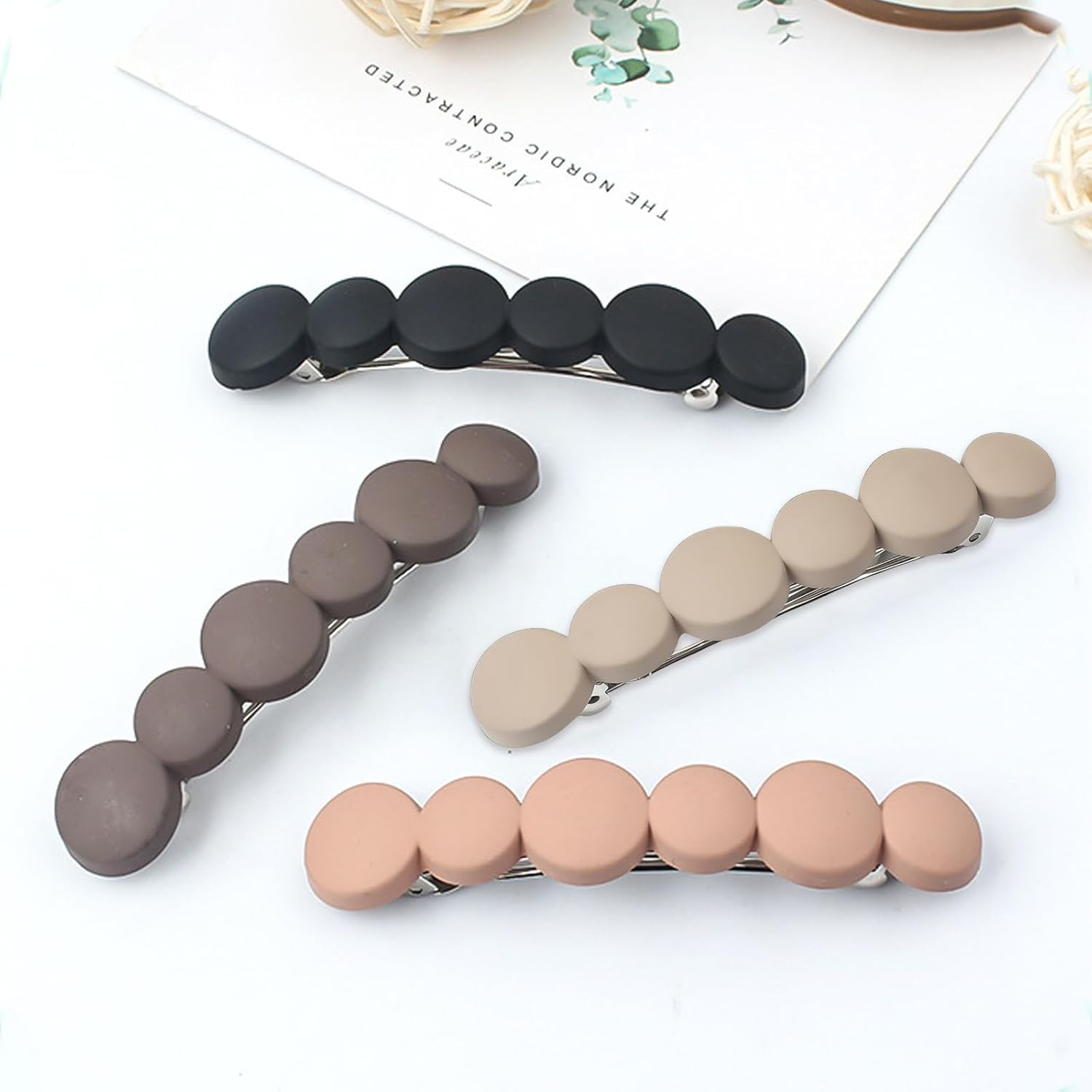 SSKHE 4 Pieces Stylish and Elegant Spring Hair Clip, French Vintage Design, Hair Accessories, Side Clip, Automatic Hair Clip, Small Hairpin Set for Women and Girls image number 4