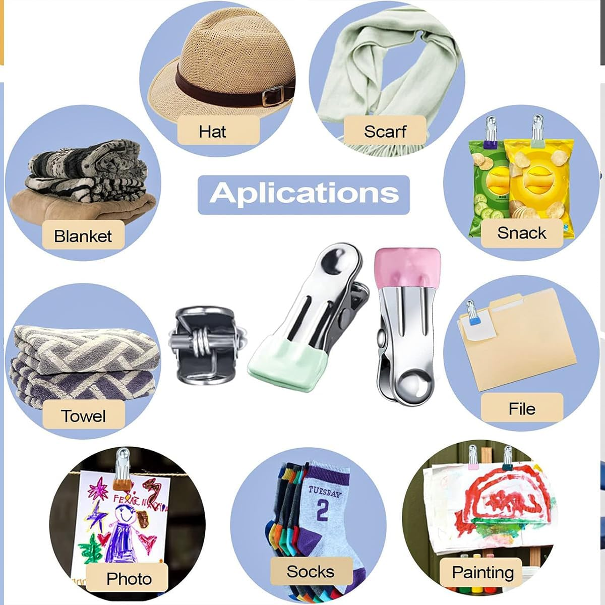 Vivoglow 32-Pack Stainless Steel Pegs for Home Organization & Kitchen image number 3