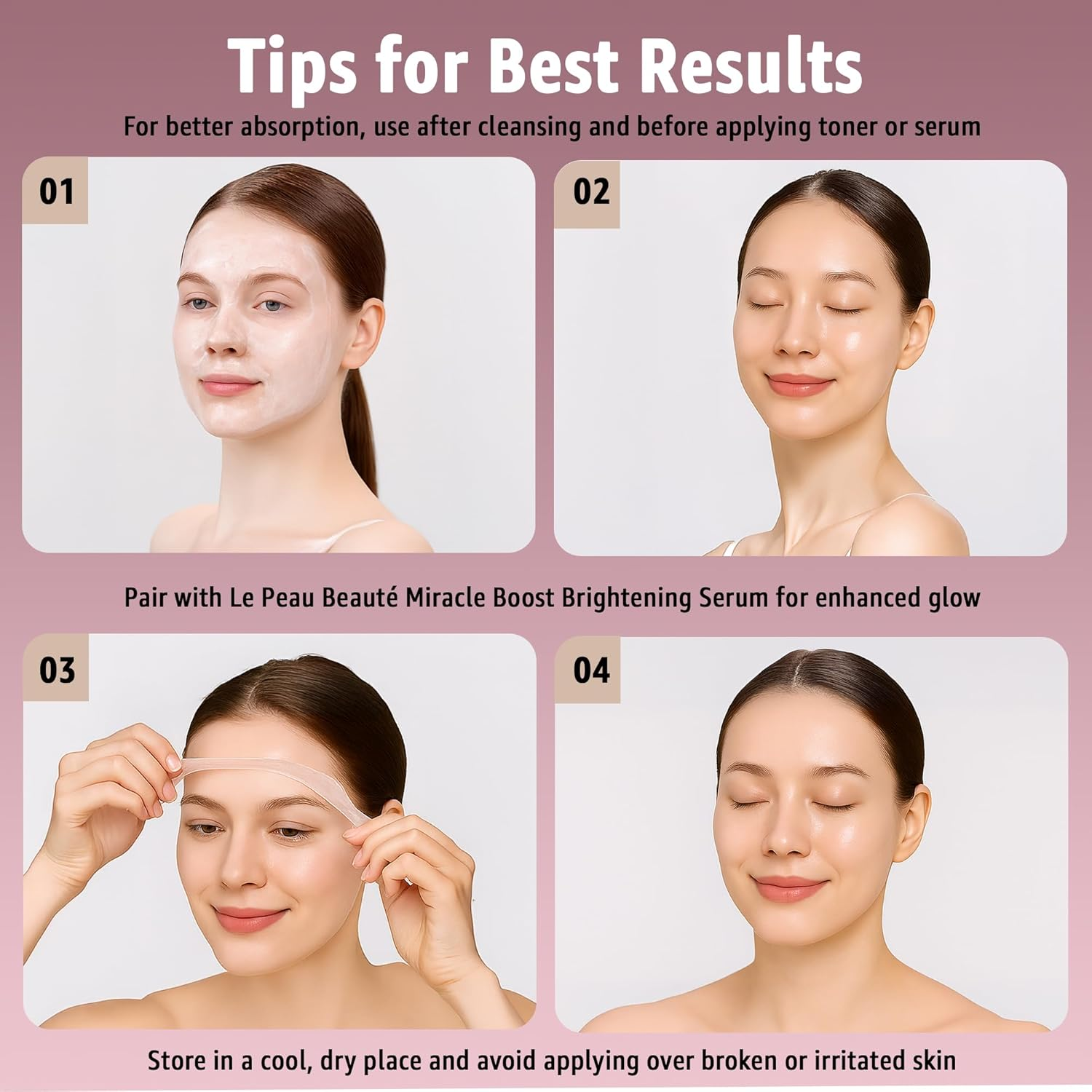 Le Peau Beaut&eacute; Hydraglow Collagen Peel-Off Mask &ndash; Firming, Brightening, Hydrating &ndash; Anti-Aging Face Mask with Collagen, Niacinamide, Hyaluronic Acid, Peptides image number 1