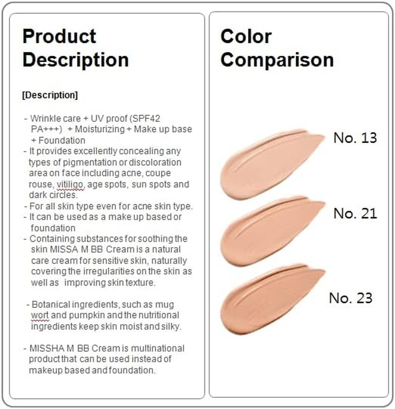 M Perfect Cover BB Cream SPF 42 for Missha (50Ml 1.7Fl Oz.) (No. 21) image number 4