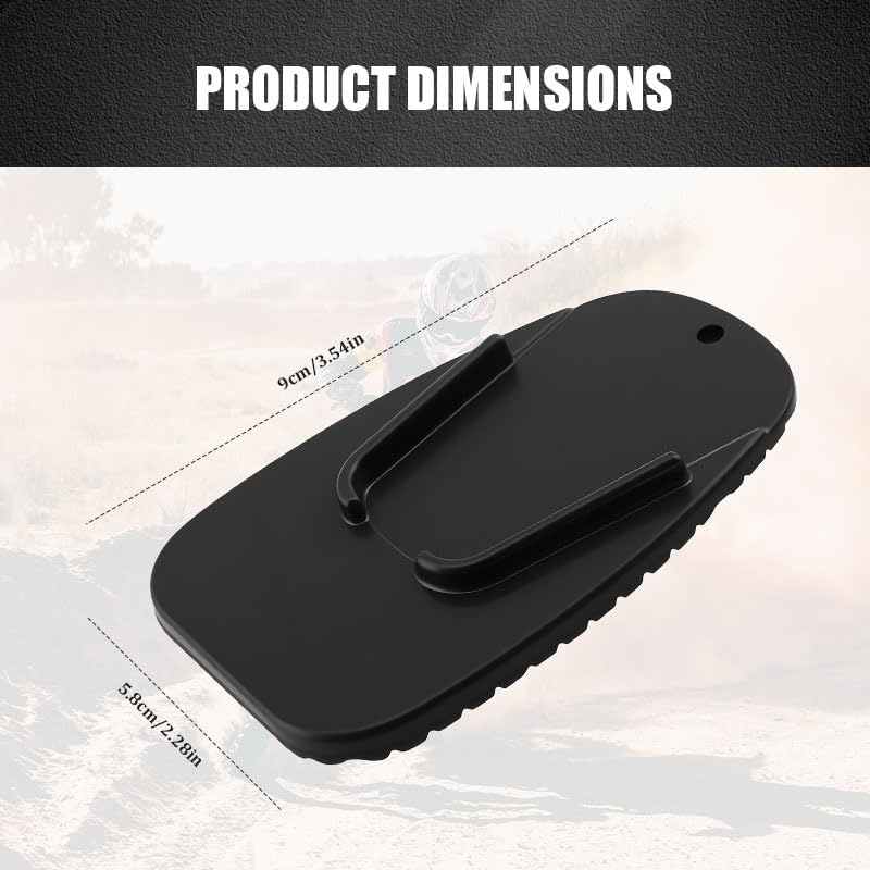 2 PCS Motorcycle Kickstand Pad,Universal Side Stand Foot Pedal Base Extender for Touring Commuter Bikes, Anti-Slip Enlarged Support Plate for Bike Parking on Soft Ground Dirt Asphalt