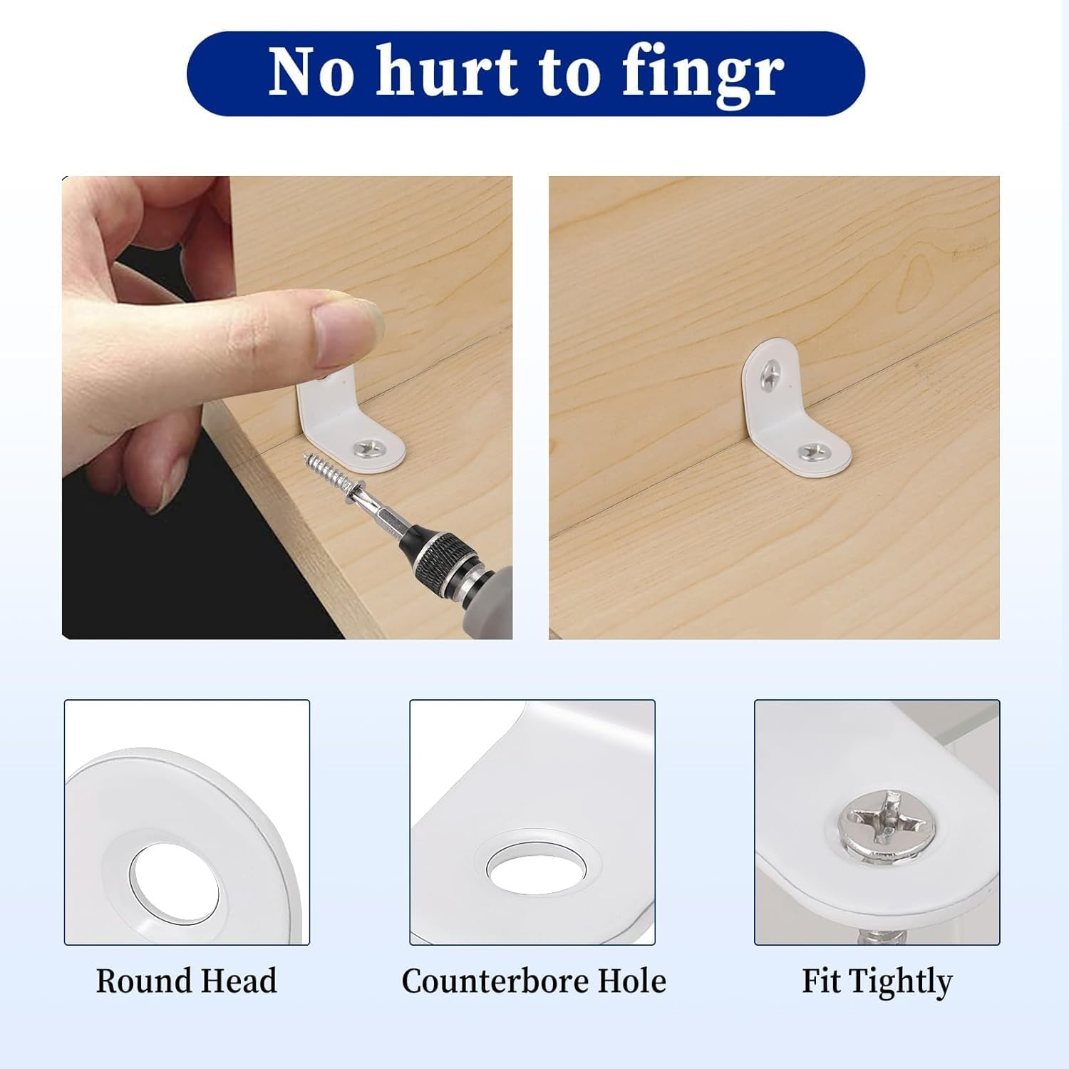 20Pcs L Bracket Corner Brace with Screws, 90 Degree Corner Braces, Stainless Steel image number 2