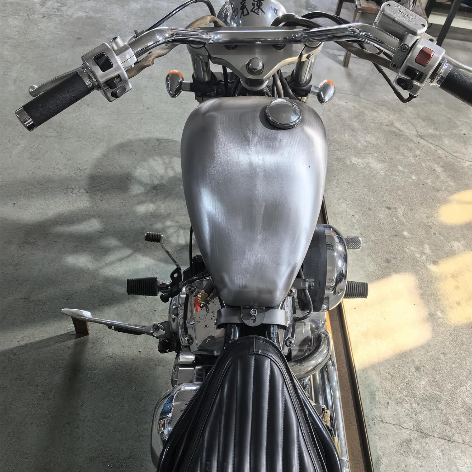 Silver Petrol Gas Fuel Tank with Oil Cap for YAMAHA Dragstar 400 650 Unpainted