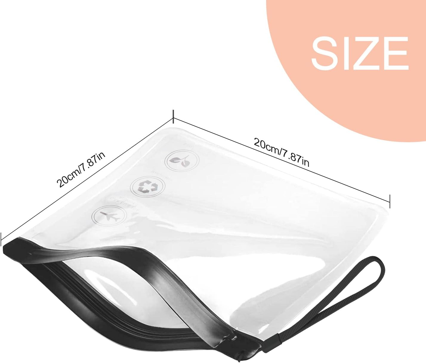 5 Pack TSA Approved Clear Travel Toiletry Bag, Reayou Leakproof Airport Security Liquid Bag 20 X 20Cm, Trip Accessories Makeup Essentials Clear TSA Approved Travel Cosmetic Organizer for Men Women image number 5