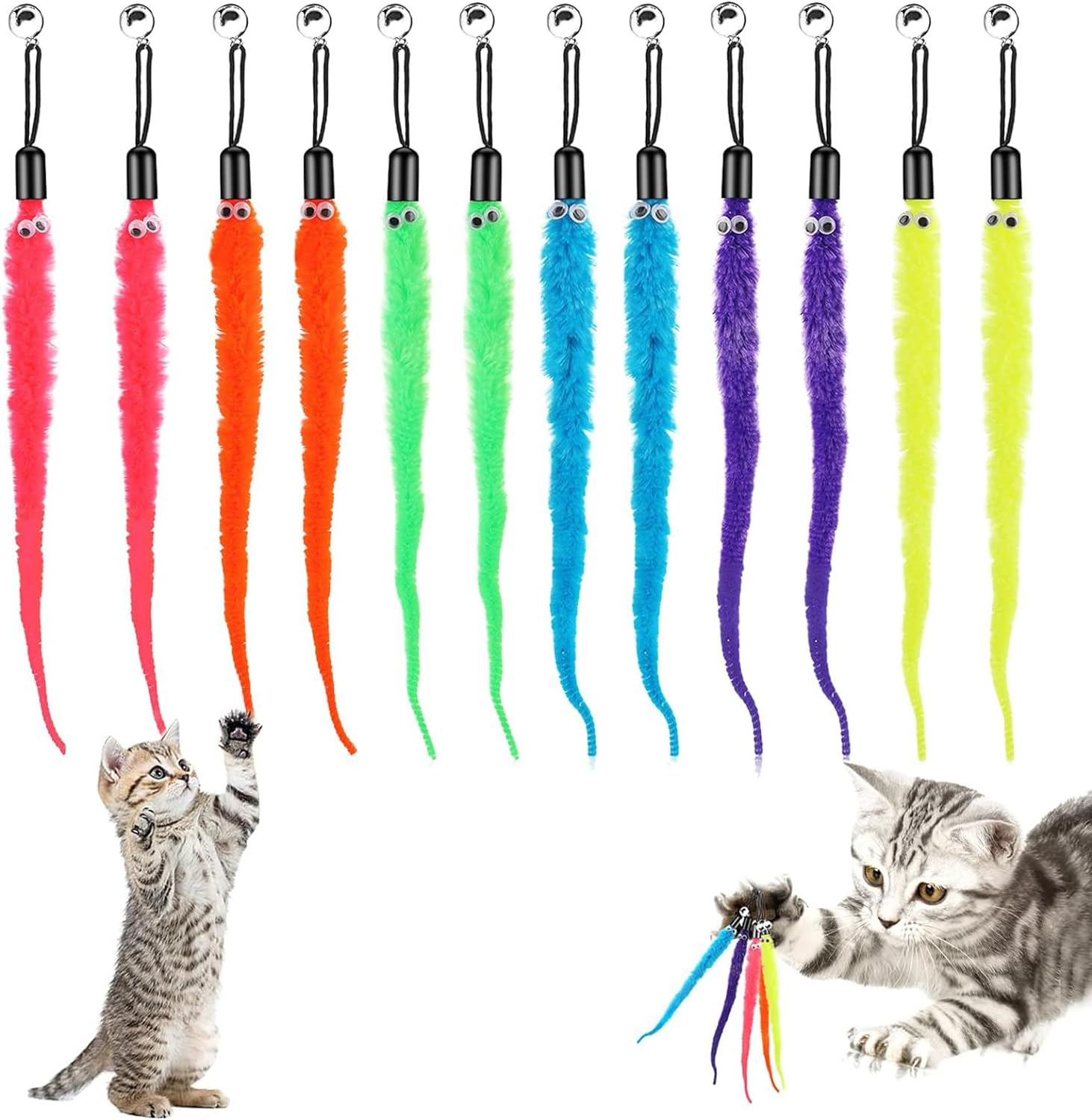 Cat Toys for Cats, Feathers for Cats, Interactive Toys for Cats, Magic Wand Replacement Accessories, Pack of 12 image number 4