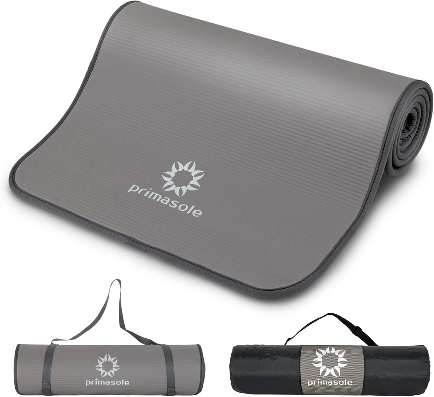 Prime Edge Guard Yoga Mat, 0.4 Inches (10 Mm), Earth Brown/Gray, Sage Green/Beige, Training, Muscle Training, Pilates, Carrying Band Included