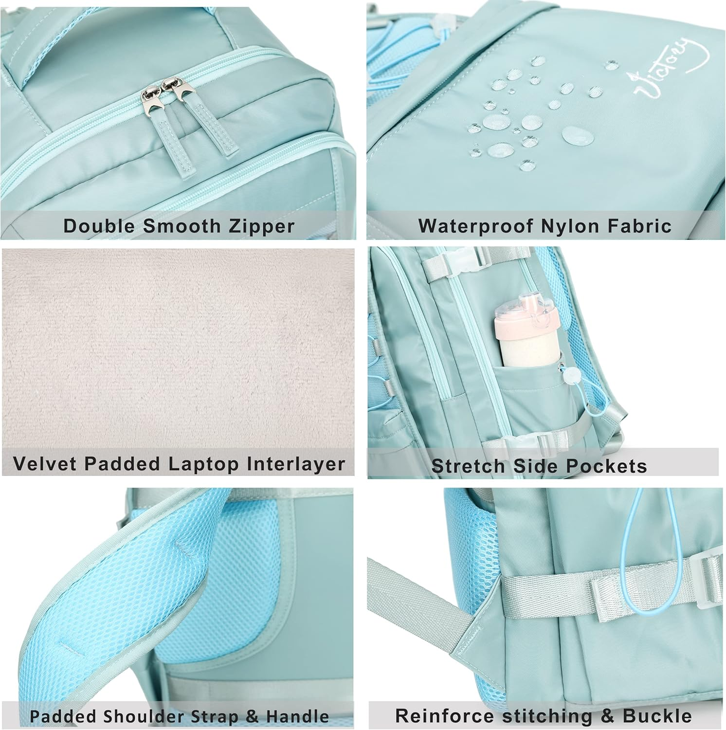 AO ALI VICTORY Travel Backpack for Women Men Laptop Backpacks with USB Port Carry on Backpack Large School College Bookbags image number 3