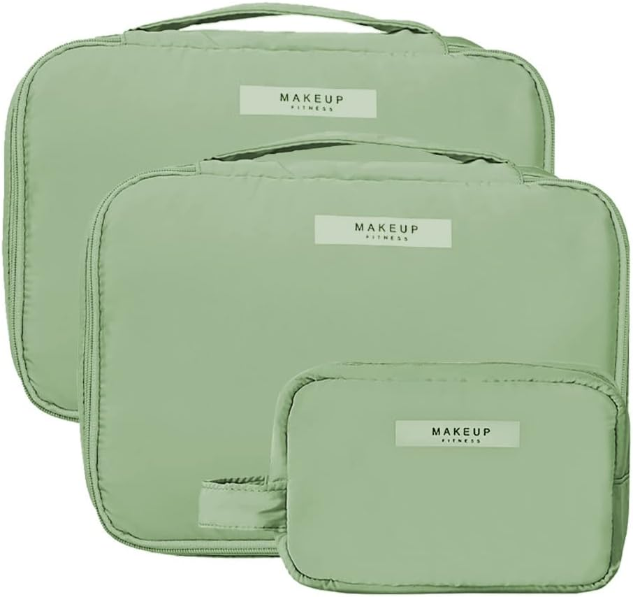 Didida Makeup Bag Cosmetic Bag for Women Cosmetic Travel Makeup Bag Large Travel Toiletry Bag for Girls Make up Bag Brush Bags Reusable Toiletry Bag, Green image number 1