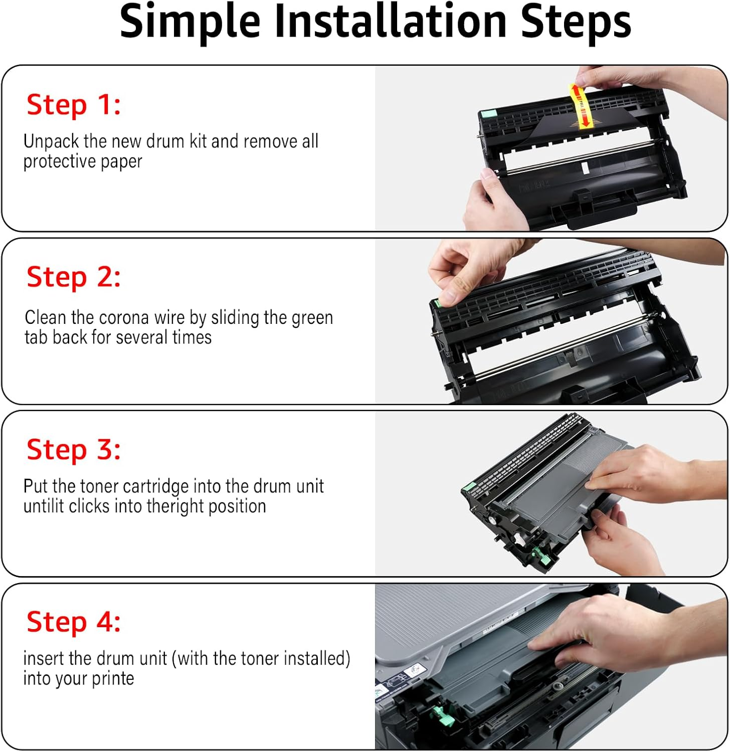 Greencycle 1 Pack DR630 DR-630 Drum Unit (No Toner) Replacement Compatible for Brother HL-L2300D HL-L2340DW HL-L2380DW DCP-L2540DW MFC-L2700DW MFC-L2740DW Laser Printer (High Yield, Black) image number 1