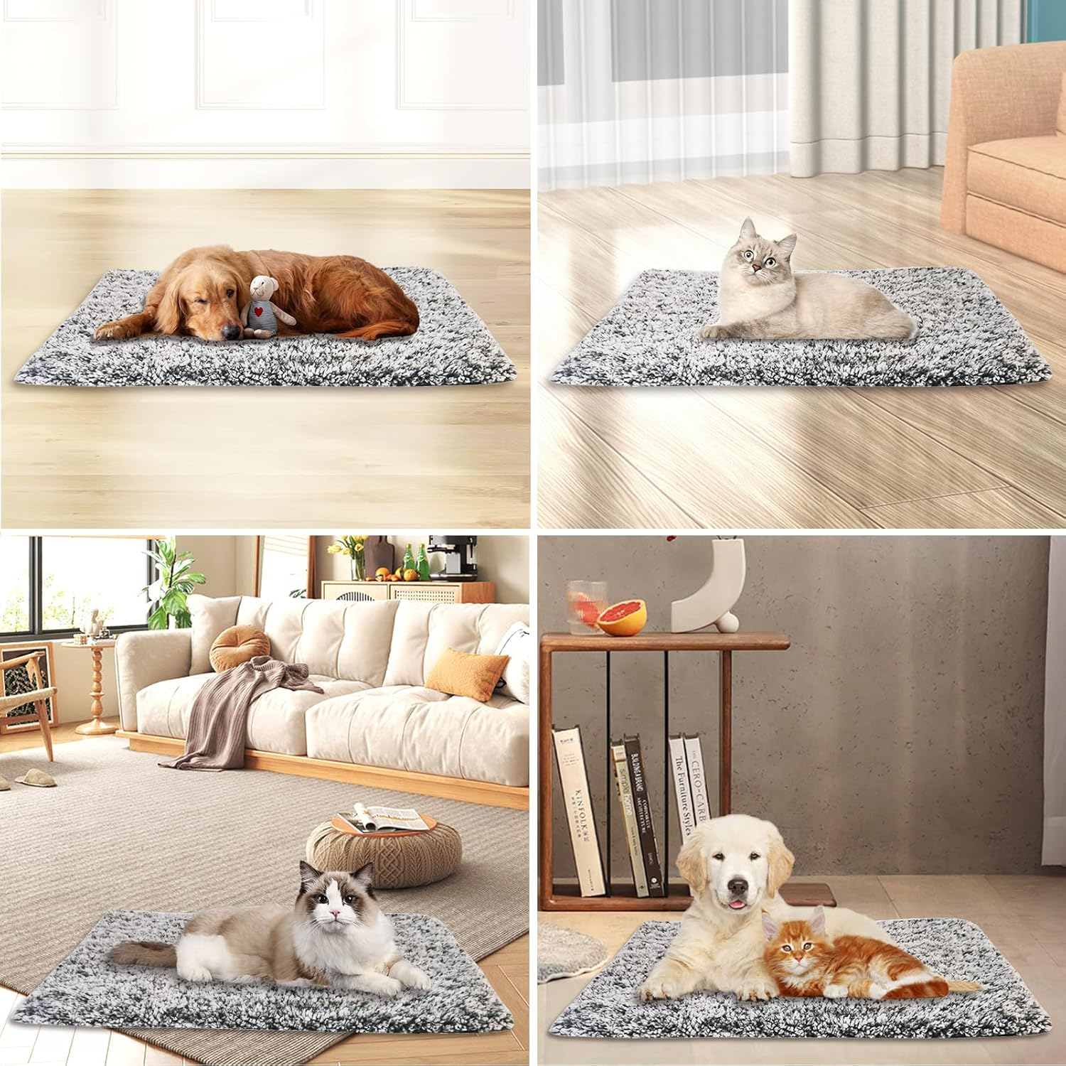 Self-Heating Blanket for Cats and Dogs: Cat Bed Self-Heating Blanket Cat Washable Removable Dog Blanket Fluffy Heat Blanket without Electricity Self-Warming for Cats and Small Dogs (58 X 88 Cm)