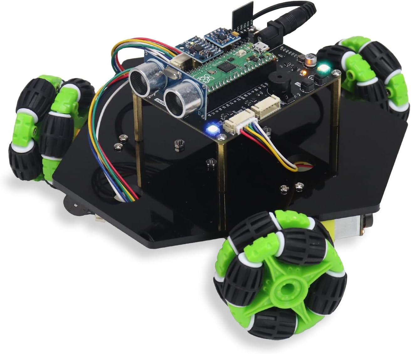 Freenove Omni Wheel Car Kit for Raspberry Pi Pico (Included), Dual-Core Arm Cortex-M0+ Microcontroller, 3 and 4 Wheel Forms, Accelerometer Module, Compass Module, Ultrasonic Distance Sensor