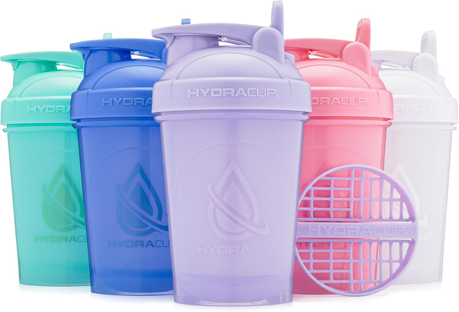 Hydracup [5 Pack] - 20 Oz OG Shaker Bottle for Protein Powder Shakes & Mixes, Dual Blender, Wire Whisk & Mixing Grid, BPA Free Shaker Cup Blender Set image number 2