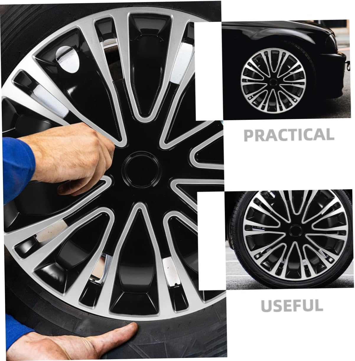 GLEAVI 2Pcs Automotive Wheel Hub Covers Decorative Hubcaps for Car Rim Covers Easy Install Car Interior Accessories image number 3