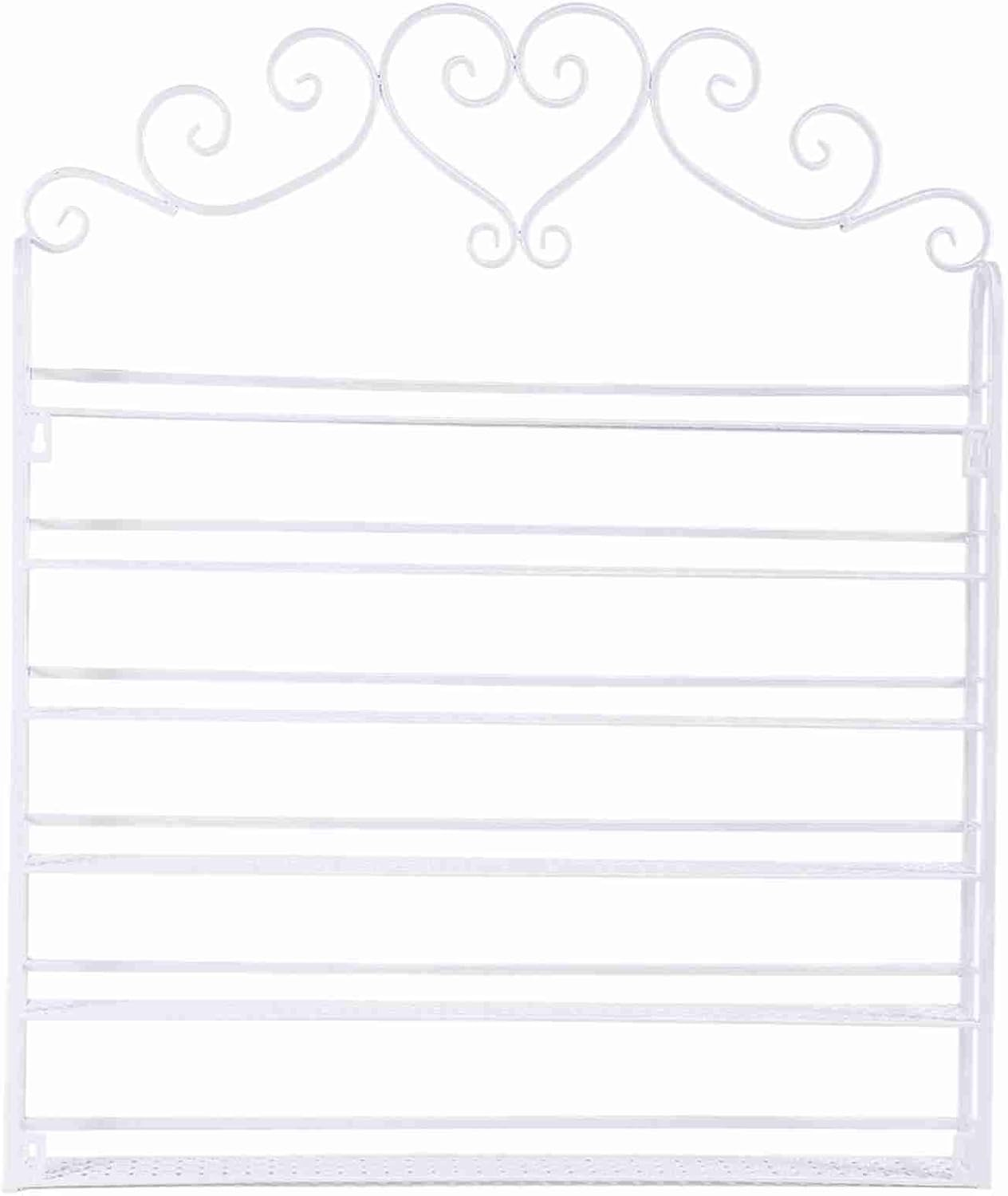 6 Tiers Polish Wall Rack Organizer Nail Display Shelf Stand 180 Bottles Storage Metal Durable (White) image number 5