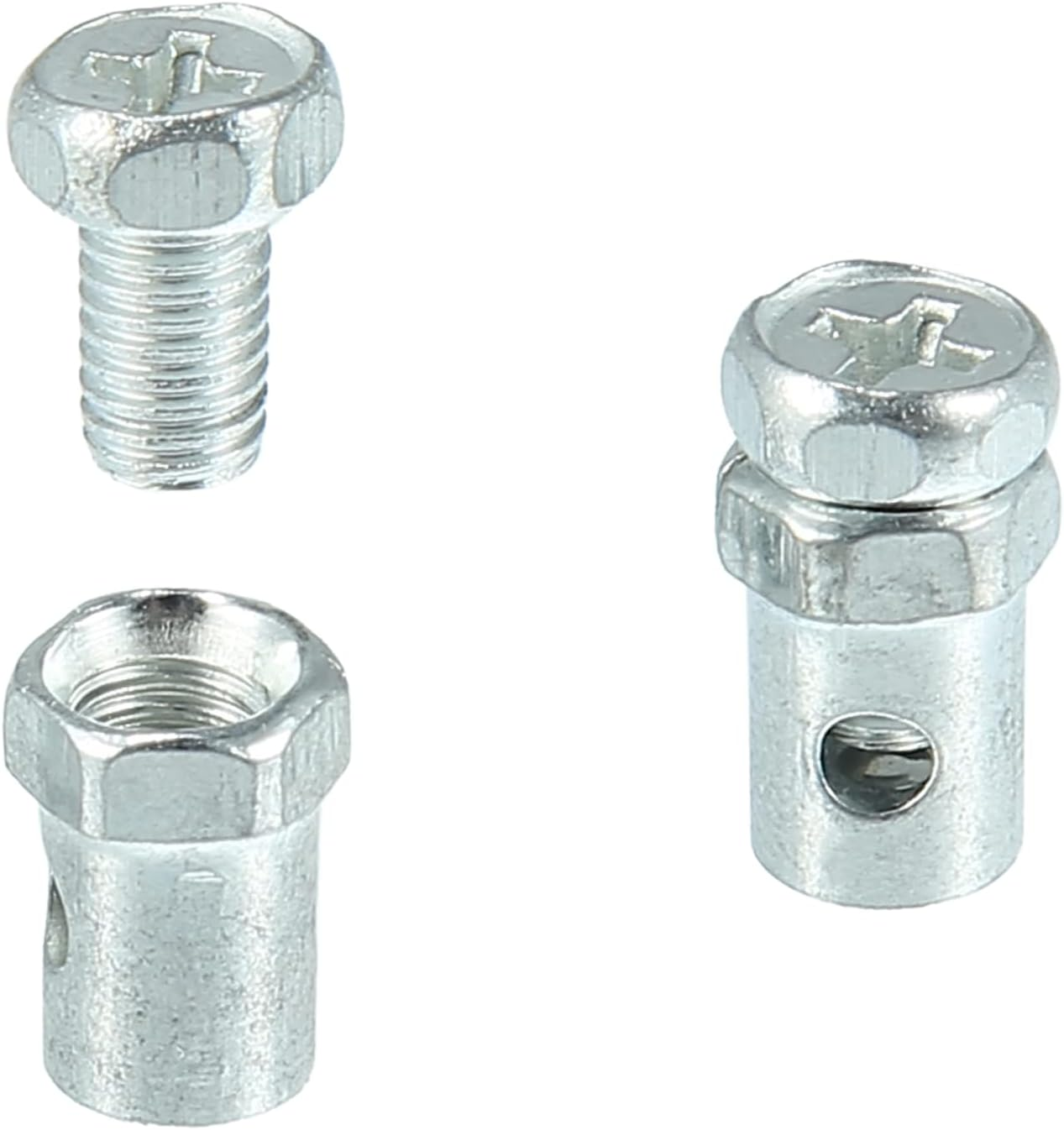 Uxcell 50Pcs 5Mm Thread Dia Brake Cable Wire Solderless Nipple Screw for Motorcycle image number 3