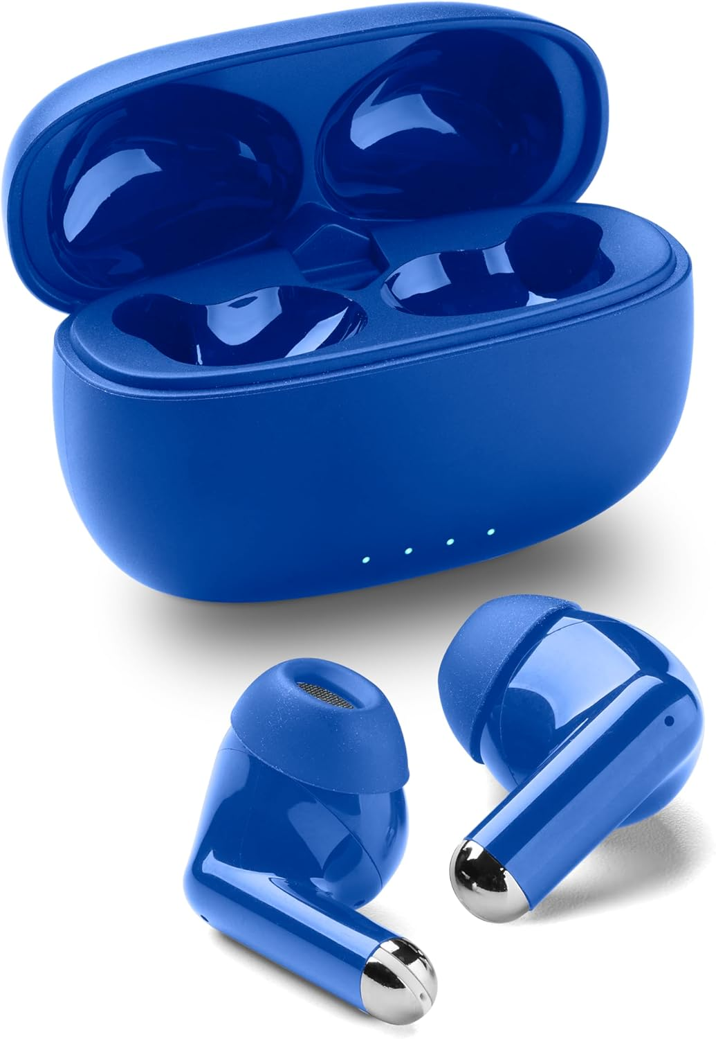 Music Sound Drift Bluetooth In-Ear Headphones Wireless with Compact Colourful Case, Auto Pairing, Touch Control, up to 22 Hours Playback Time, Blue