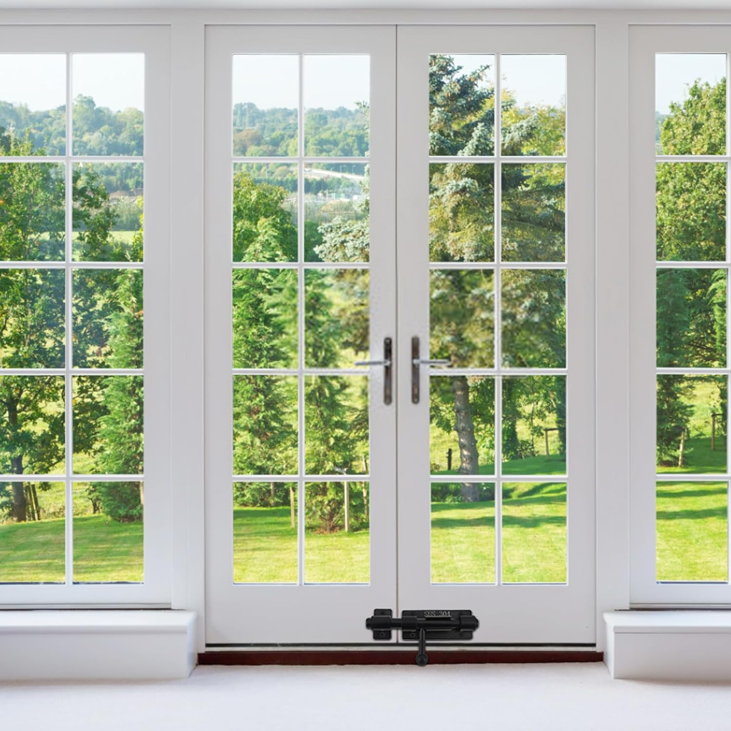 HOJLKLD Barrel Bolt Door Latch, 2 Pack 304 Stainless Steel Gate Barn Lock Latch with 8Mm Padlock Hole, Heavy Duty Black Slide Door Lock (Black, 4 Inch)