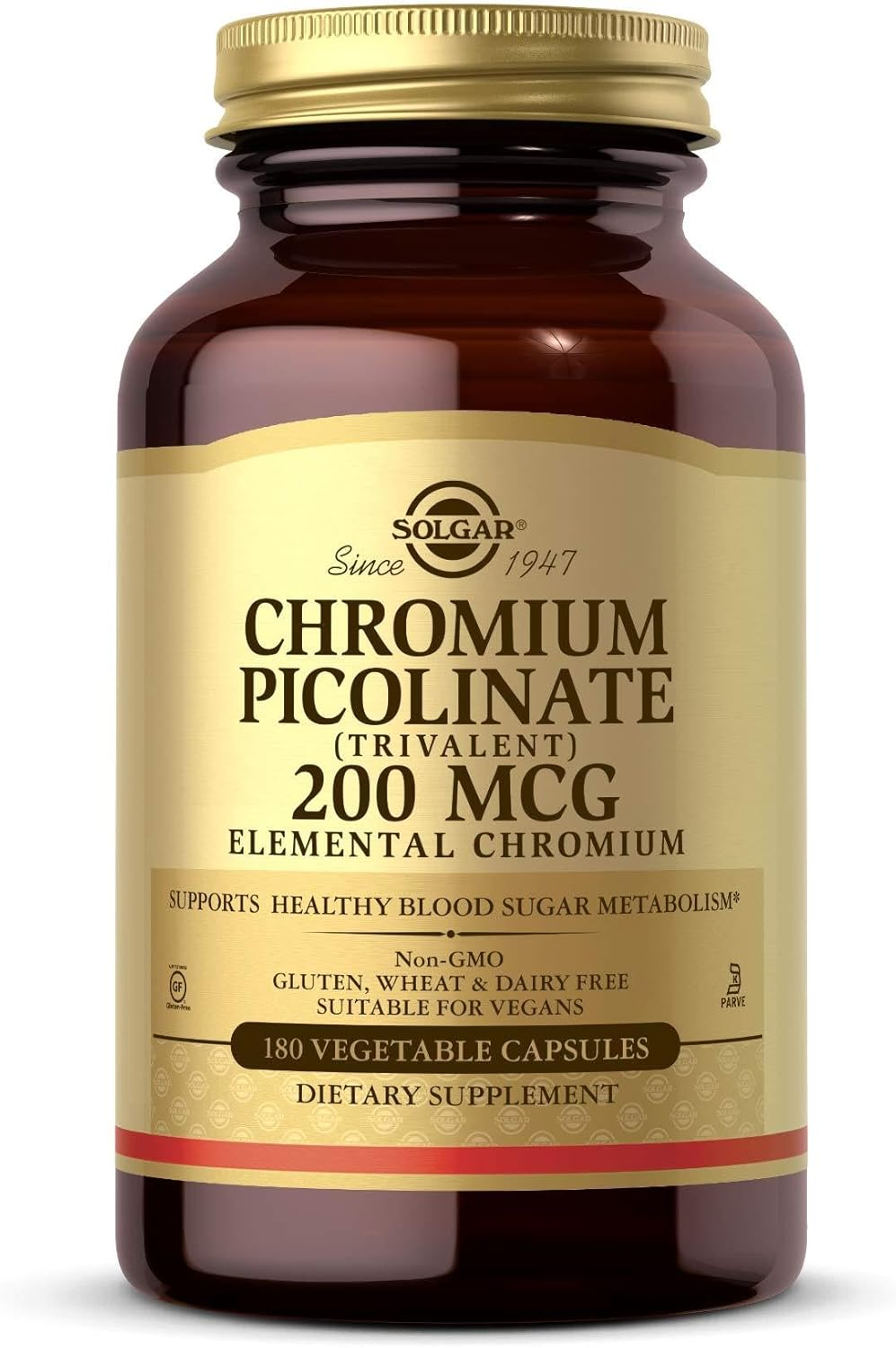 Solgar - Chromium Picolinate 200 Mcg Vegetable Capsules 180 Count image number 4