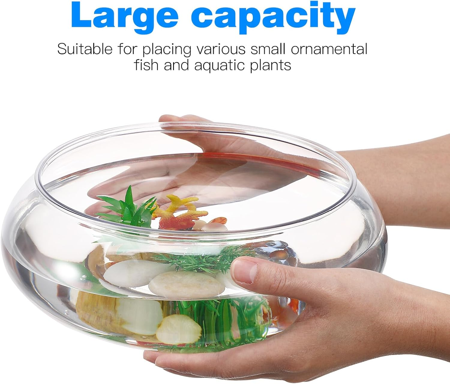 GALPADA Desktop Plastic Goldfish Tank for Home Decor Decorative Fish Bowl for Plants Aquatic Pets for Friends Family image number 1