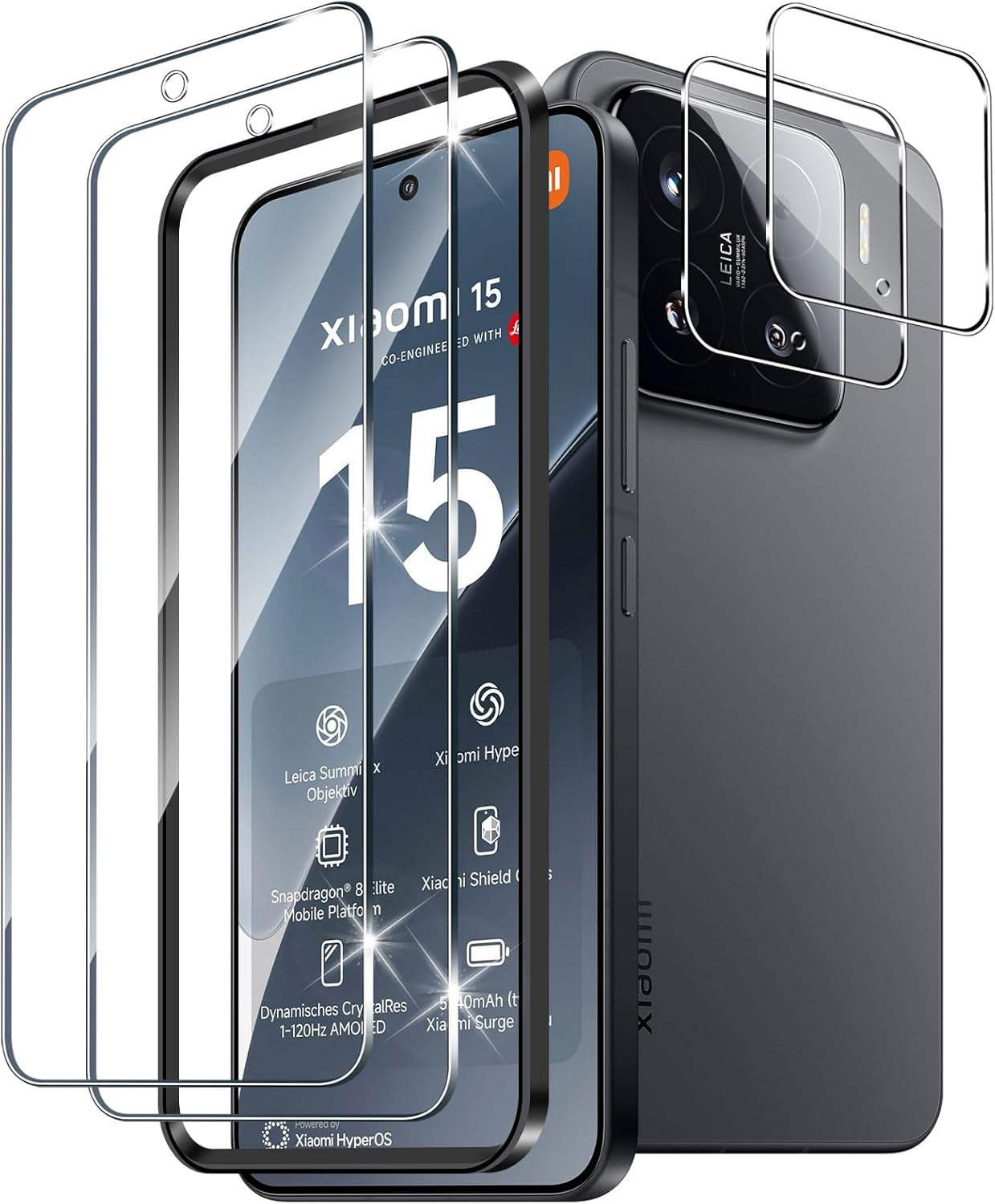 Xunzii Oneplus 13 5G for Tempered Glass, 3D Curved Screen Protector with Camera Protection [2+2 Pieces], Ultra Clear 9H Hardness Anti-Scratch Protective Glass Bubble-Free Screen Protector Film