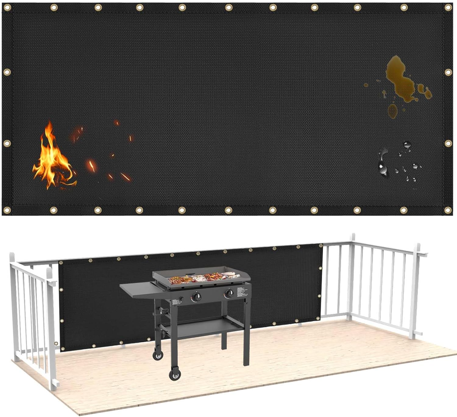 Fireproof Heat Shield for Wall behind Grill, Protect Deck Fence from Grill Heat, 3'X10' image number 5