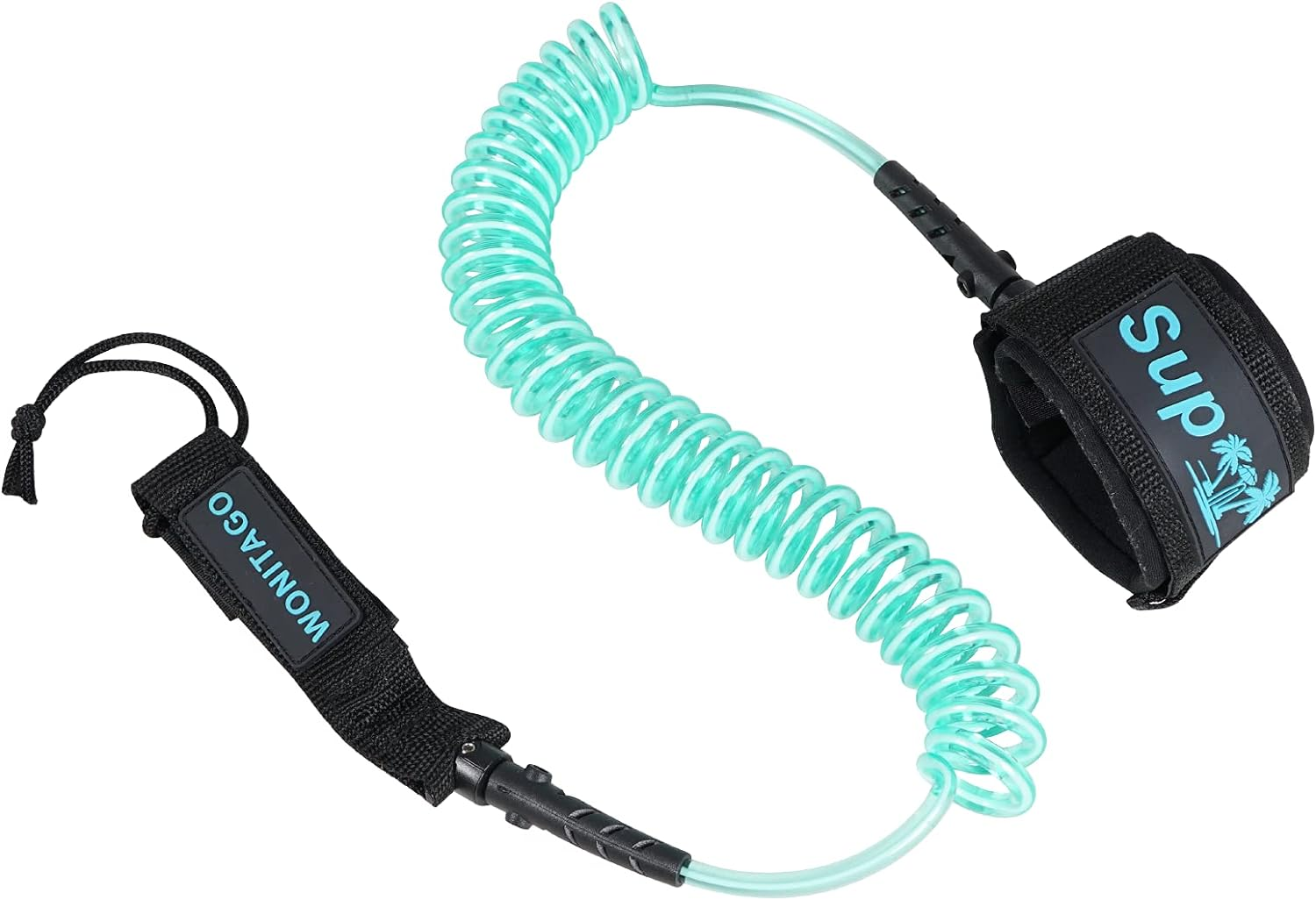 Coiled SUP Leash Premium Stand up Paddle Board Leg Rope Wrist Strap Surfboard Leash for Paddleboard, Shortboard, Longboard image number 1