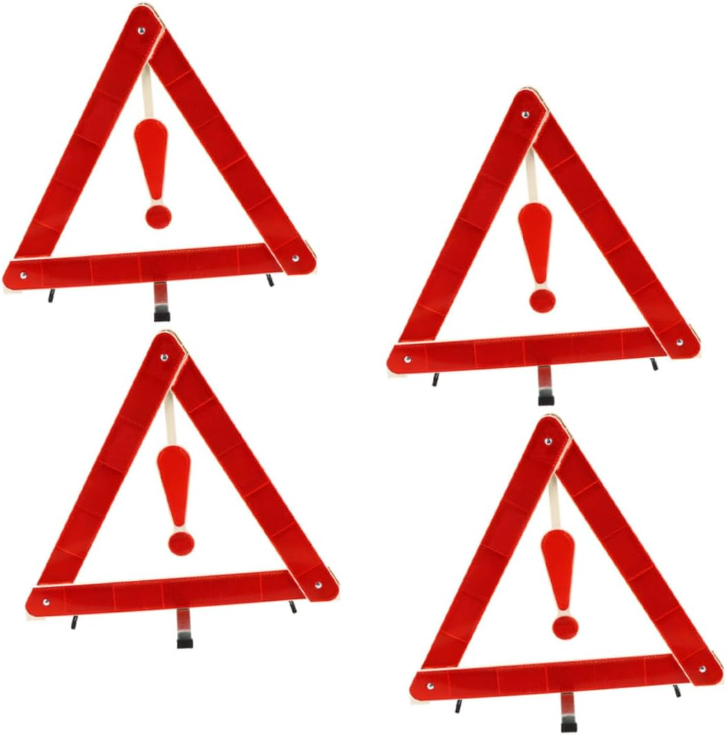 4Pcs Auto Warning Sign Car Folding Triangle Safety Road Safety Kit for Car Emergency Scenario image number 6