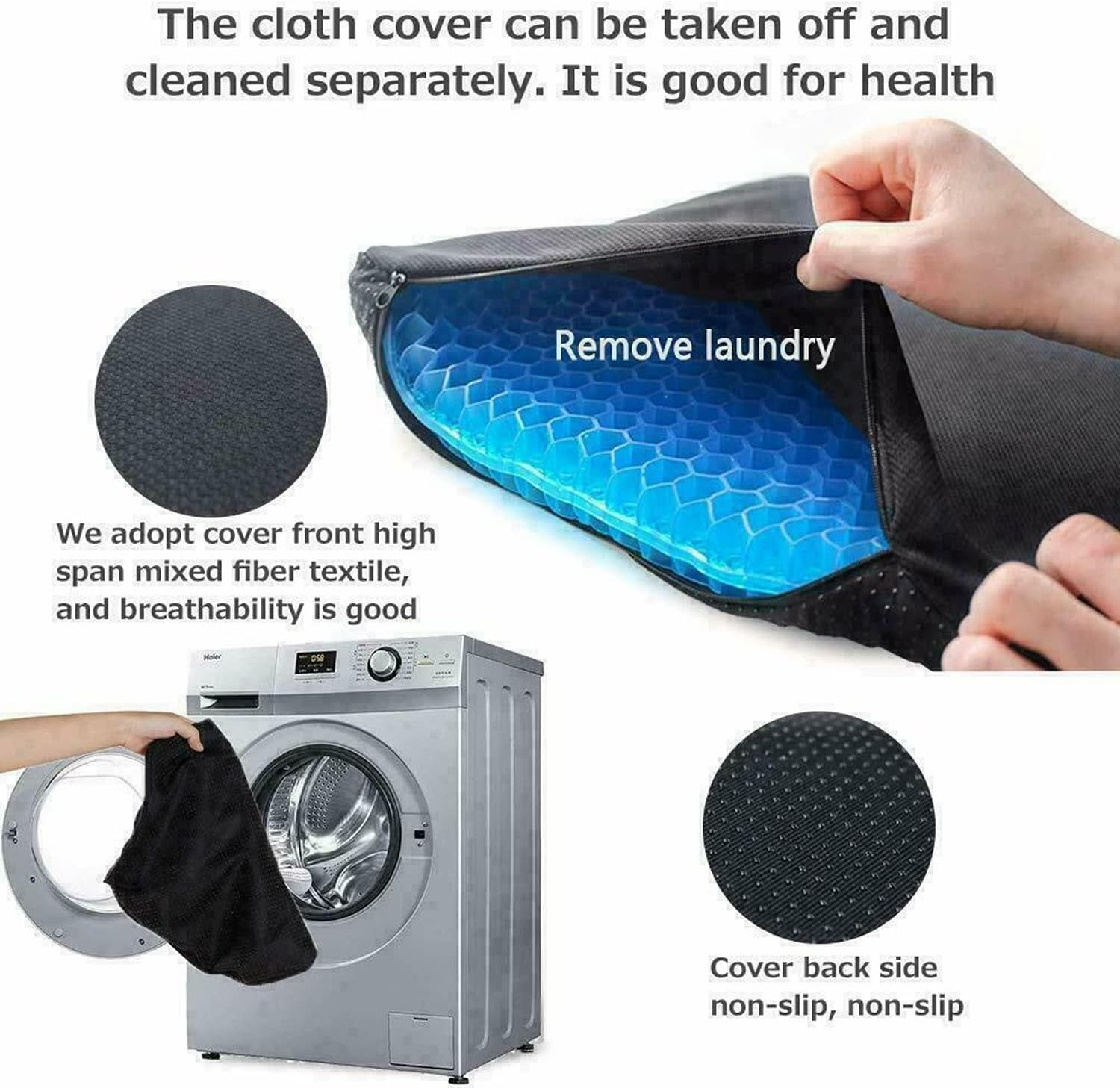 Yotsuba Gel Seat Cushion, Gel Honeycomb Seat Comfort Cushion - Ultimate Back Support and Pain Relief image number 4