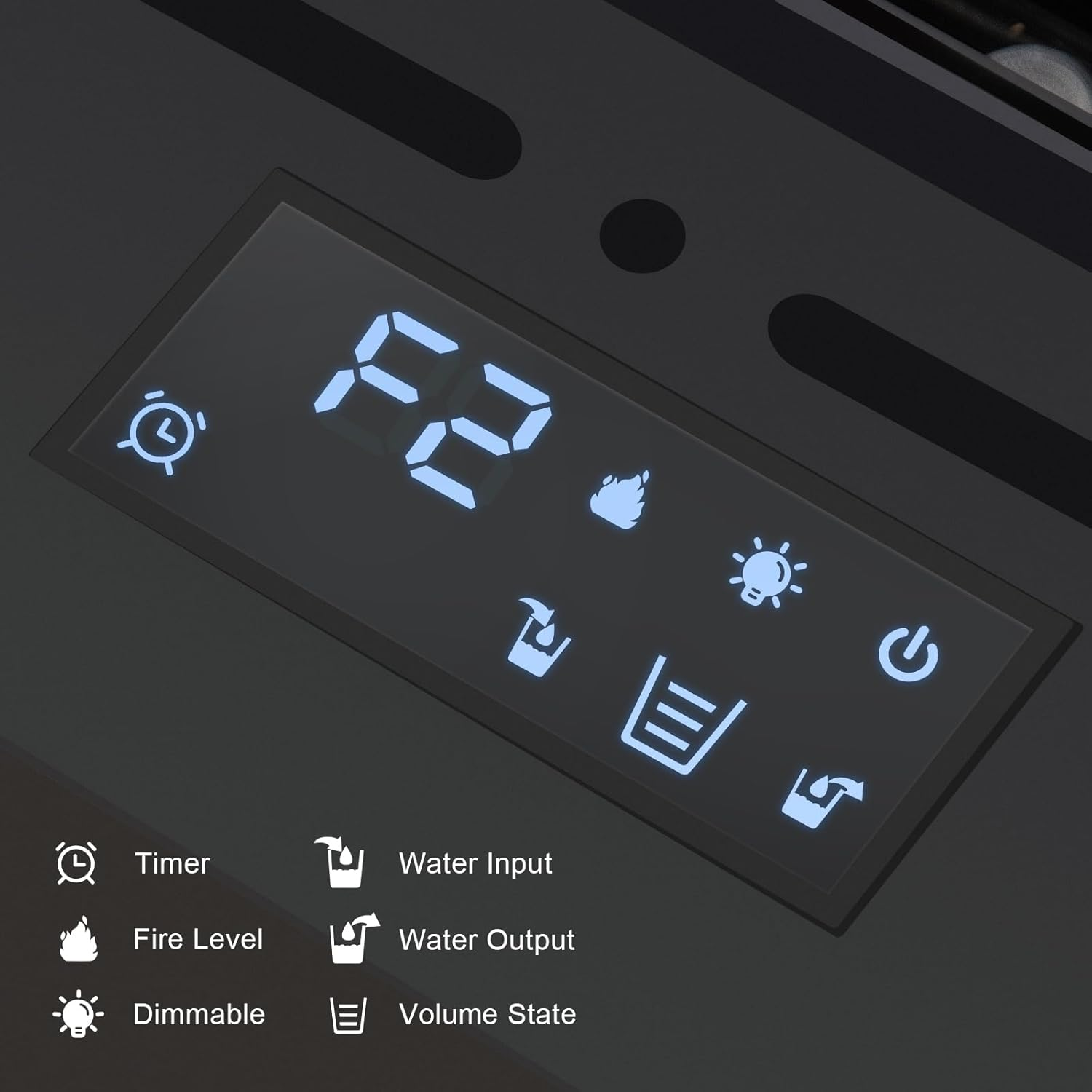 Water Vapor Fireplace Embedded with 3D Atomized Flame Dimmable, Remote Control Electric Steam Fireplace with Water Control, Burning Sound & 5Ft Power Cords, Size: L80 X W20X H21 Cm image number 6