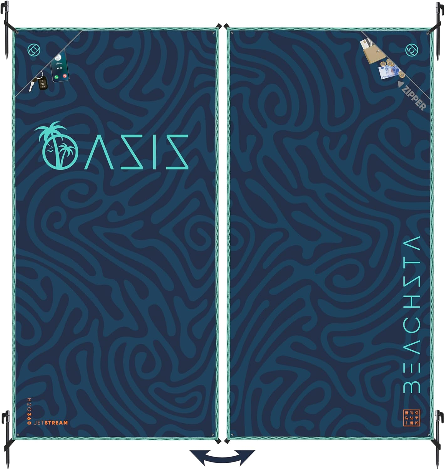 ESSENZZ Beachsta - Innovative Microfibre Bath Towel Large / 2 X Beach Towels - Set of 2 Bath Towels Large 90 X 180 Cm = Beach Towel XXL 170 X 180 Cm Beach Blanket Beach Mat image number 3