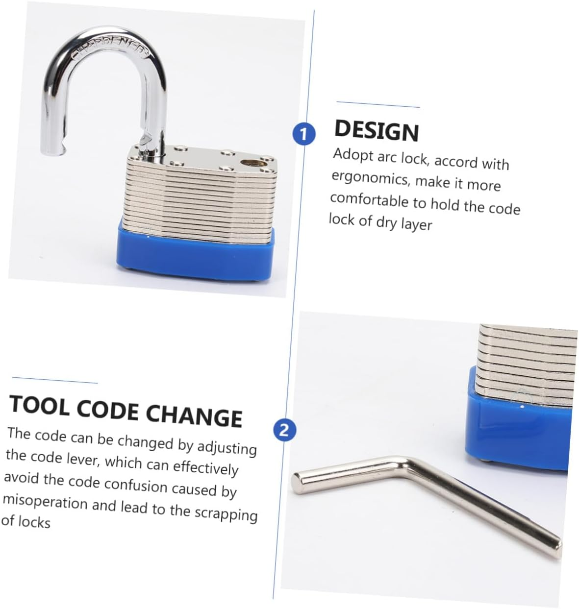 EXHUMKY Password Lock Suitcase Padlock for Traveling Household Door Security with Four-Digit Combination Resettable Waterproof Design for Luggage, Suitcases, Gym, Garage image number 6