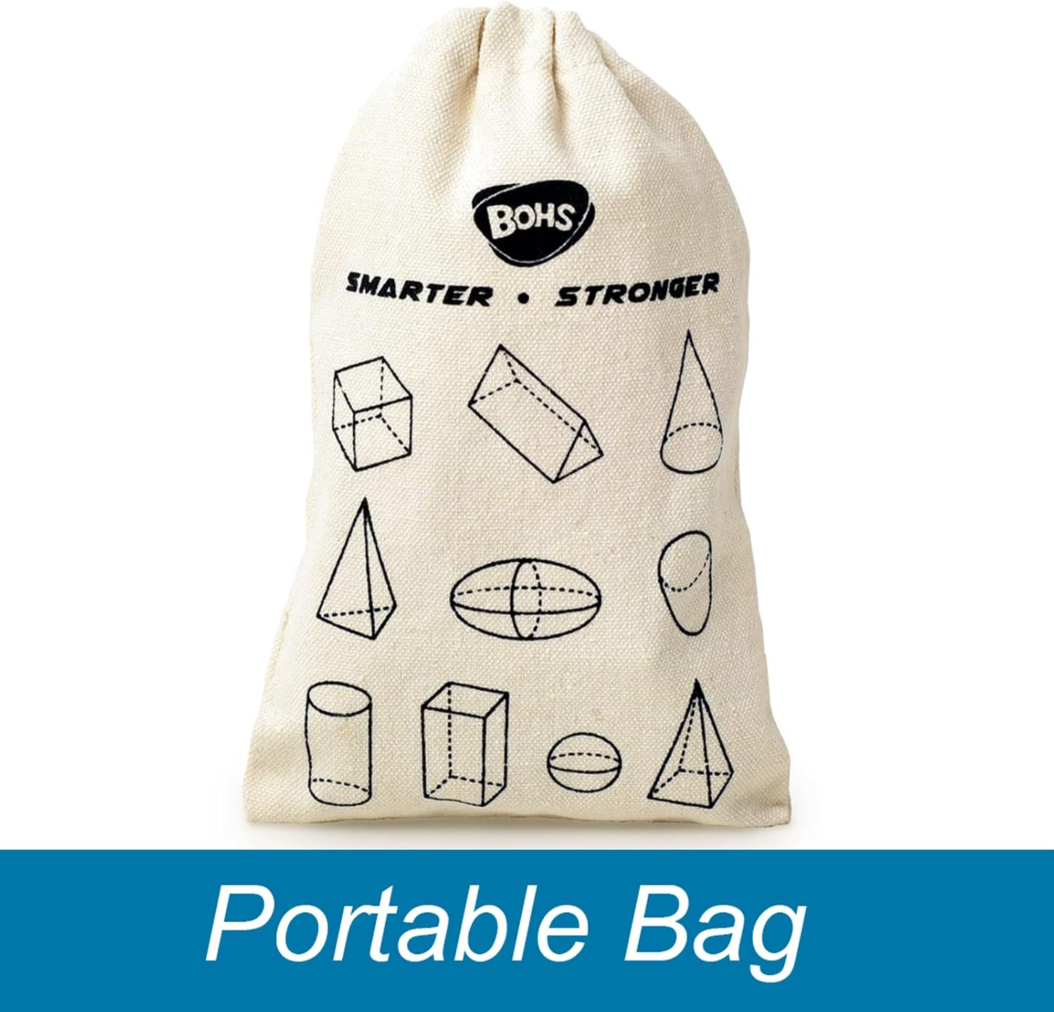 BOHS Geometry Solids Guess Game - 3D Shapes Miniature Set -Wooden Montessori Toys - Pack of 10Pcs - Ages 3 and Up image number 1