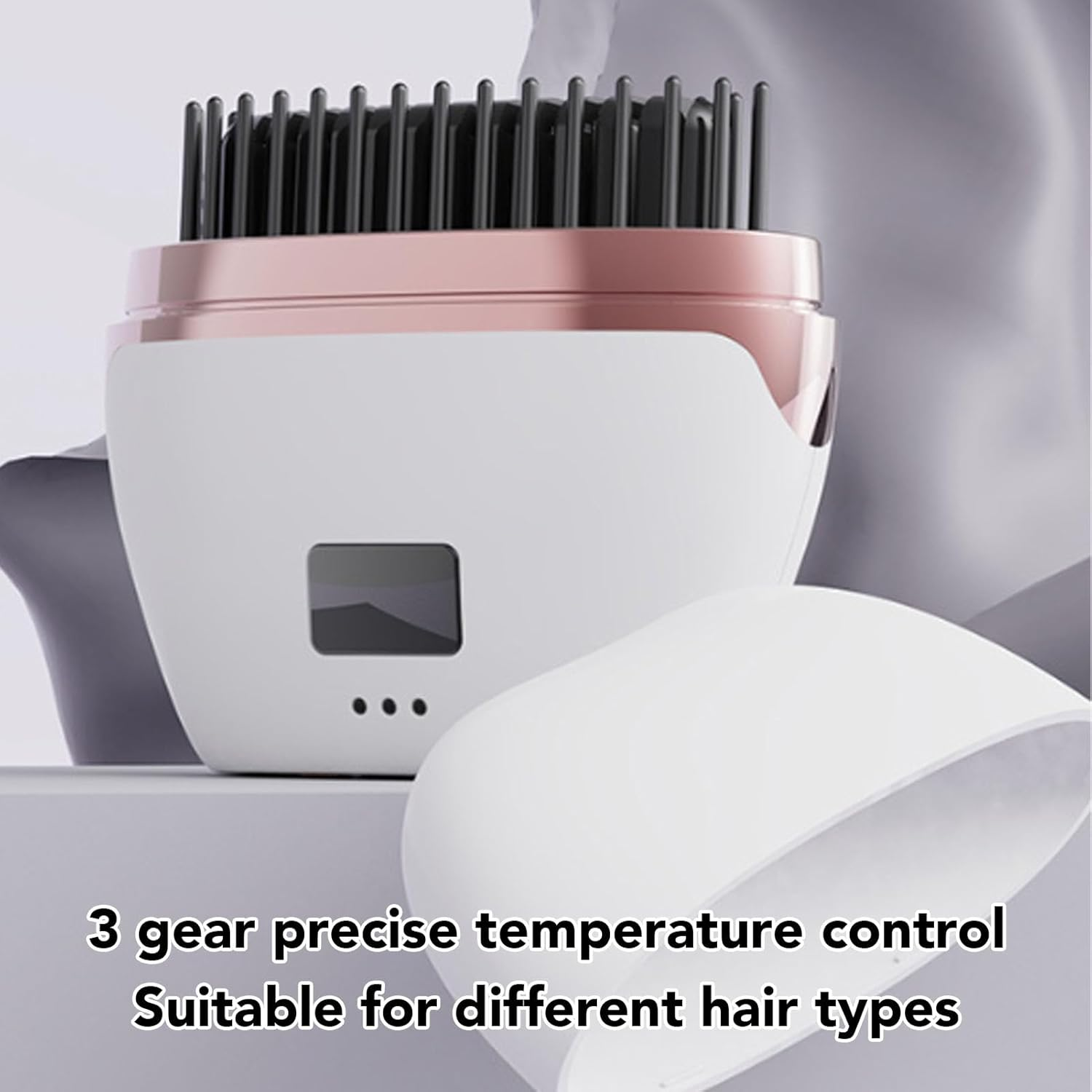 Cordless Hair Straightener Brush, Rechargeable Mini Hair Straightener Comb MCH Ceramic Heating, 3 Temperature Settings, Portable Pocket Size Hair Brush for Travel image number 2