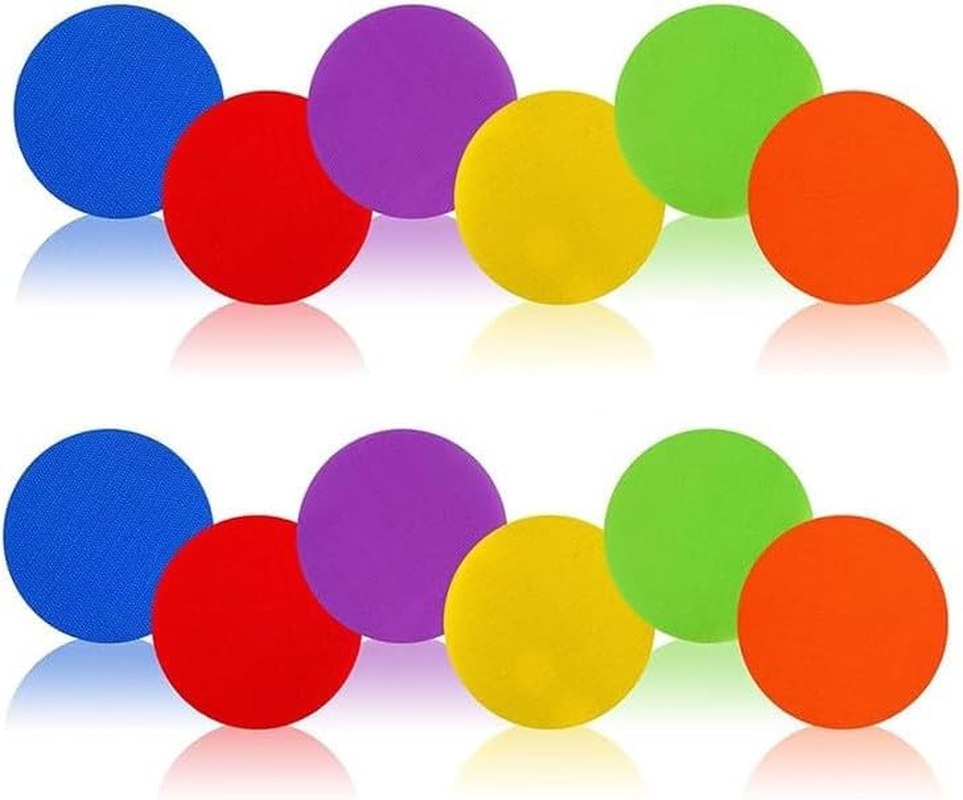 Linyongc 12Pcs Rubber Agility Markers, Flat Field Cones, Non Slip, Medium (Pack of 12), TPE, Disc, HAIR_ROLLER image number 3