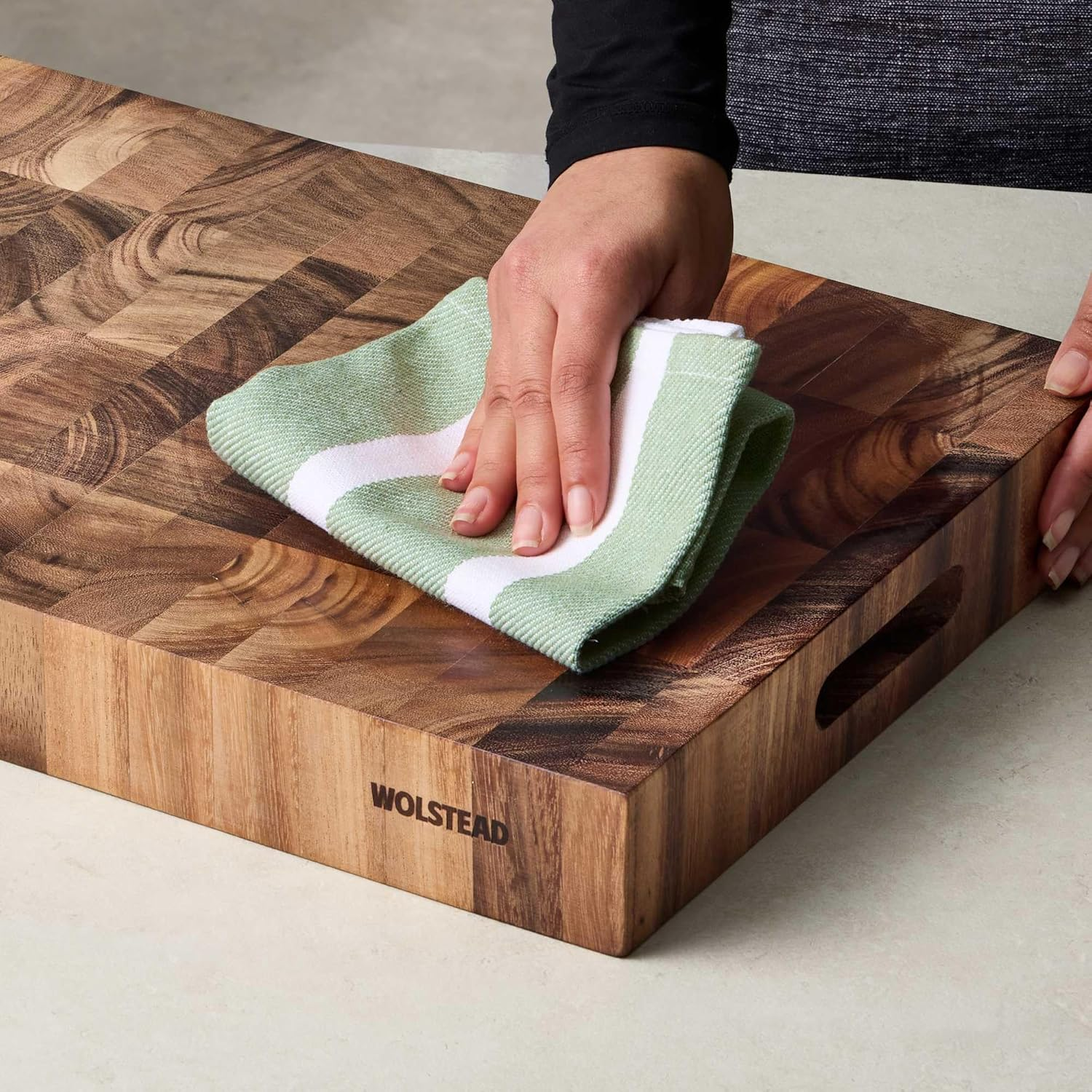 Wolstead Bonn End Grain Chopping Board 50X35Cm &ndash; Extra-Large Wooden Cutting Board image number 6