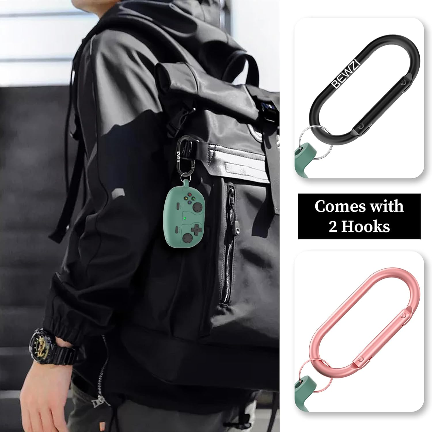 BEWZI for Sony WF-1000XM5 Case Cover Comfortable Soft Silicone 3D Creativity Protection Case, Protective Case for Sony WF 1000XM5 Case (Green)