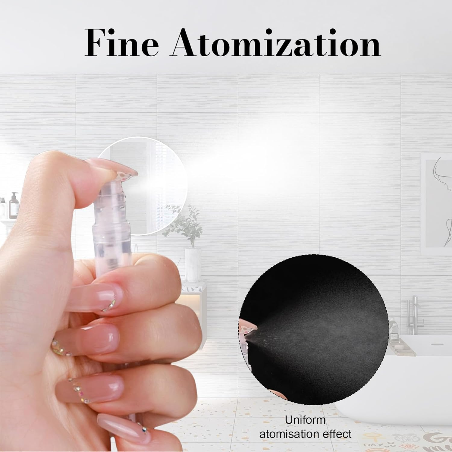 Debbery 12Pcs Mini Spray Atomizer Empty Bottles, Sizes in 2Ml, 5Ml, 10Ml, Portable Mist Plastic Refillable Sample Bottle, for Travel, Perfume Sampling and Carrying Liquid Cosmetics