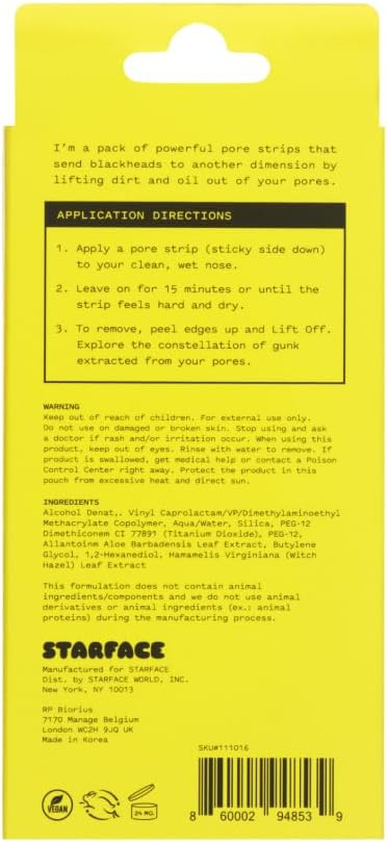 Starface World Lift off Pore Strips, Blackhead Remover, Deep Cleansing Nose Strip, Patches for Nose Pores (8 Count), 8.0 Count image number 4