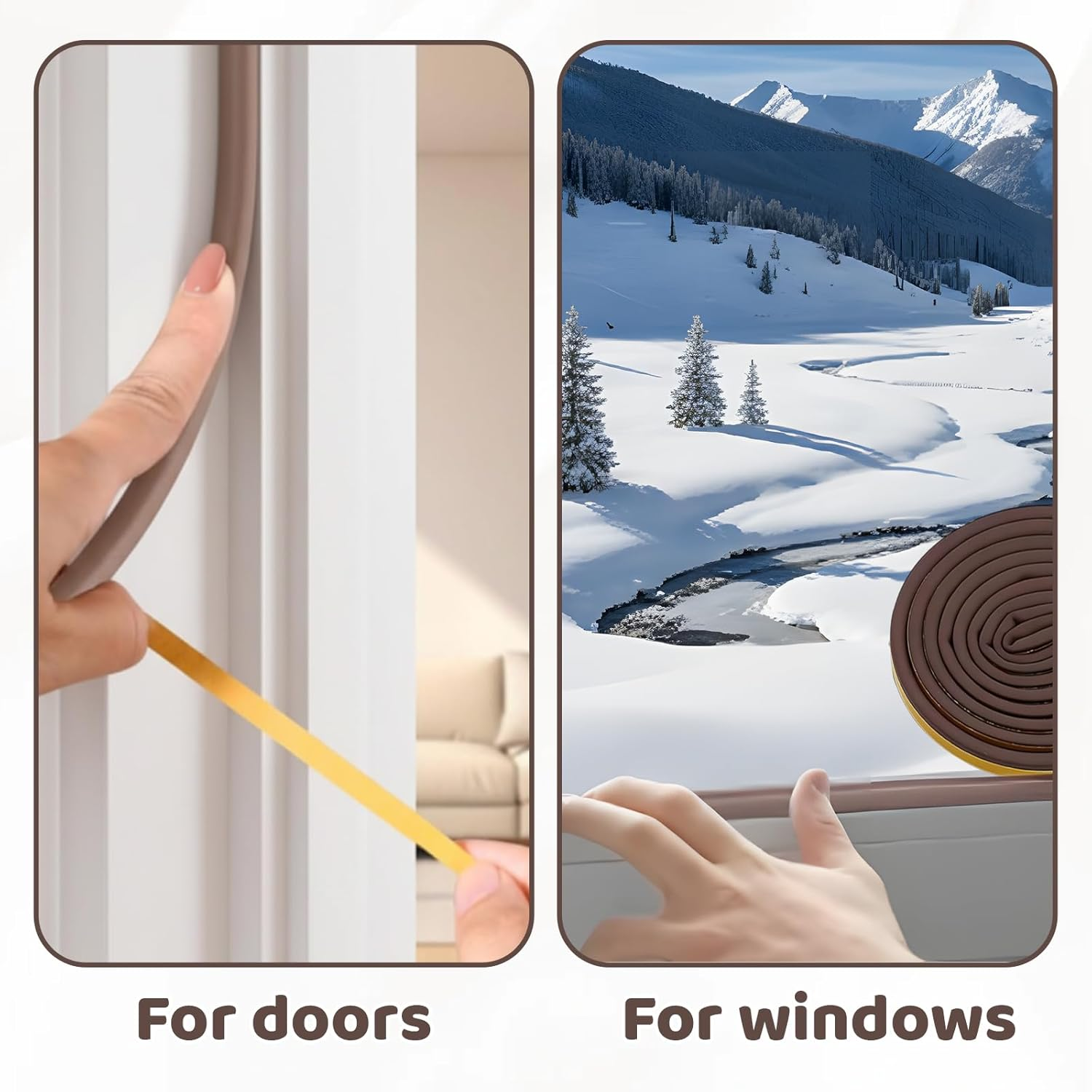 2 Pack Door Seal Strip, 20M Foam Tape for Weather Stripping Door Seal and Window Insulation, Self-Adhesive Door Gap Blocker for Home Improvement image number 1