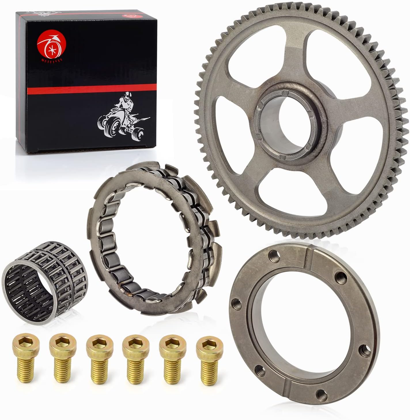 Starter Clutch One Way Bearing and Gear Idler Kit & Gasket for Honda 1999-2007 TRX400EX Sportrax 400 2X4 image number 1