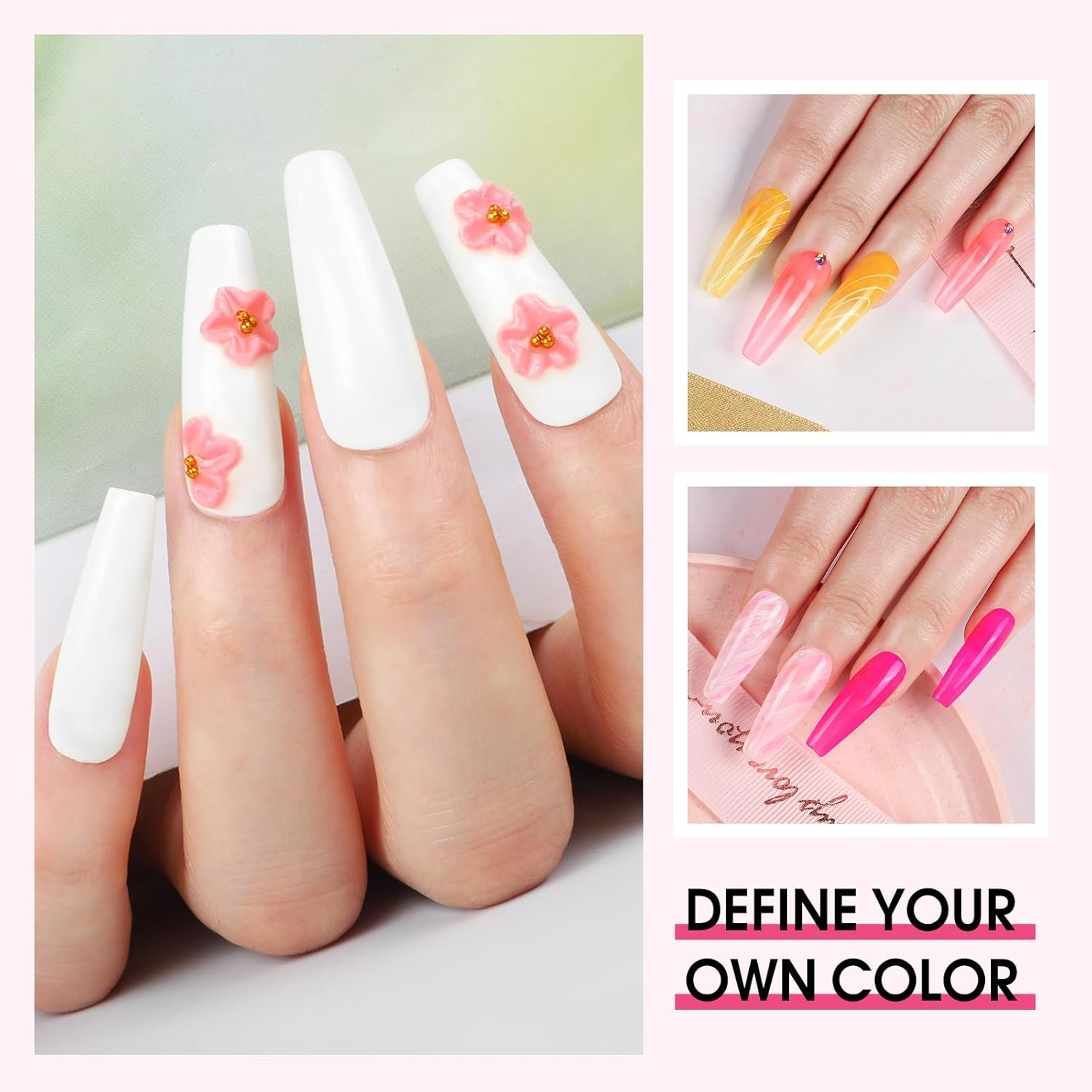 COSCELIA Acrylic Nail Kit for Beginners with Everything Set Glitter Decoration Powder Rhinestones Professional Manicure at Home Gifts Women image number 4