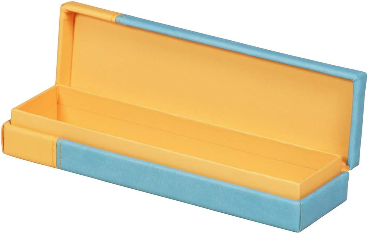 RHODIA 318877C - Turquoise Pencil Case - 21X5.5X3 Cm - Orange Saddle Stitching - Faux Leather Exterior - Rhodiarama Home Office Collection - Office Organization & Design Storage - Chocolate image number 5