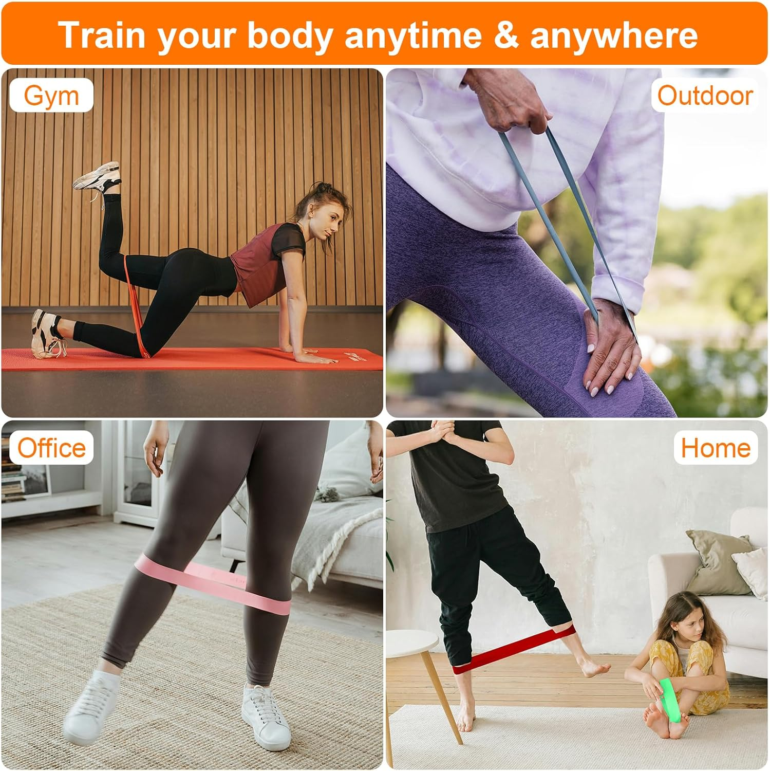 GRIFEMA GAK5001 Resistance Bands [Set of 5], Exercise Resistance Bands Set Women and Men, 5 Different Levels Stretch Bands for Exercise - for Home, Gym, Yoga, Training image number 1