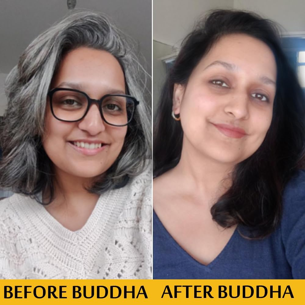 Buddha Natural Graying Shampoo for Men & Women (200Ml) - Helps to Restore Natural Black Hair Color Enriched with Amla & Bhringraj - All Hair Types image number 5