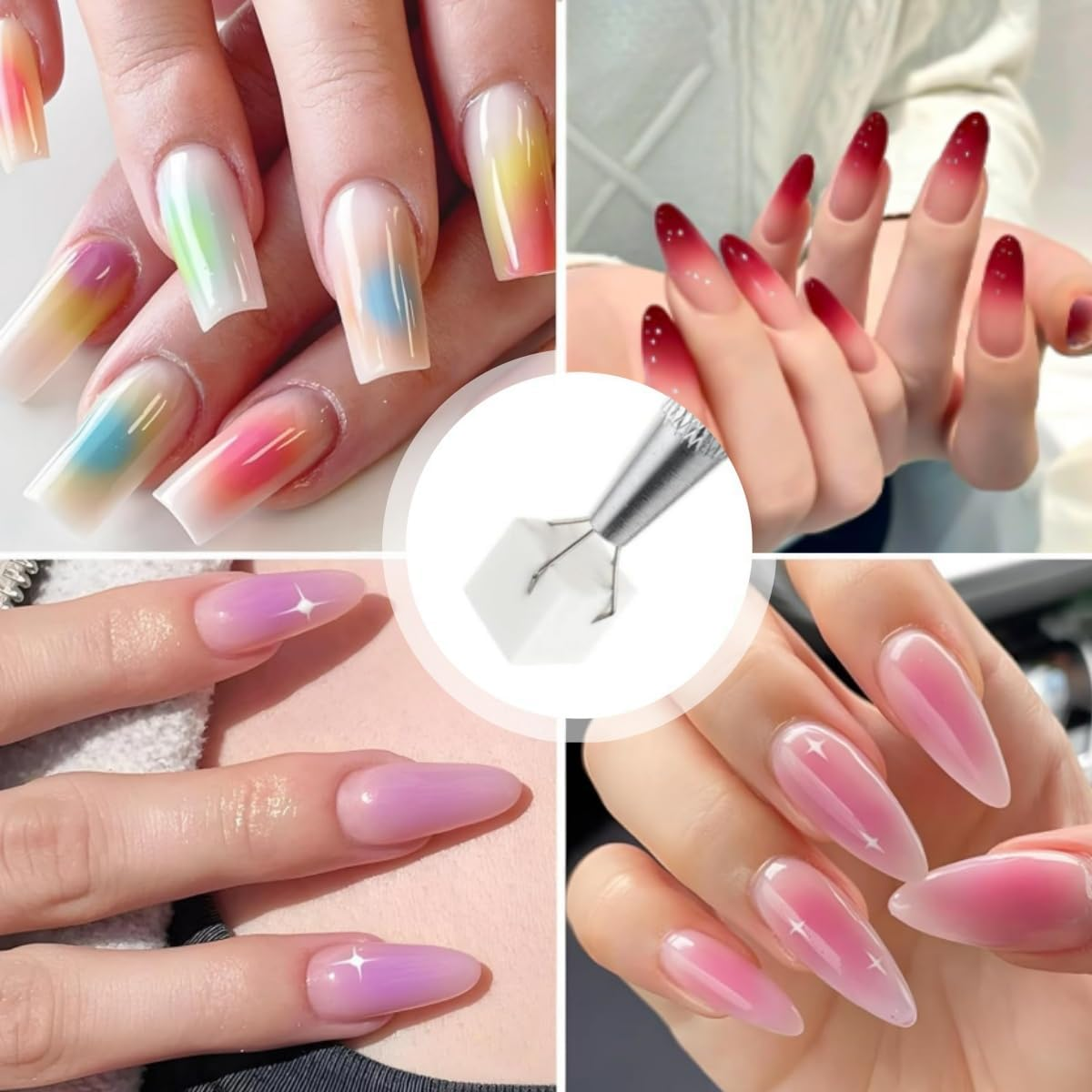 Gewaha 100 PCS Nail Sponges for Ombre Nail Art Supplies Brushes Design Tools Nail Tech Must Haves Accessories with 1 PCS Grab Pen for Salon image number 4