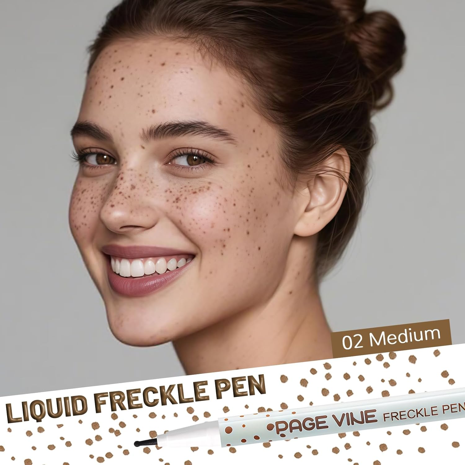 YBUETE 2Pcs Freckle Pen Makeup for Face, Professional Lifelike Face Embellishment Faux Freckle, Long-Lasting Waterproof Daily Fake Freckle Pen Makeup, Highly Pigmented Quick Dry Soft Dot Sopt Pen